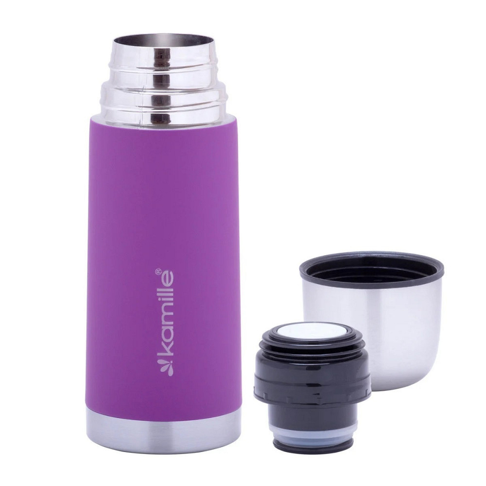 Термос Kamille из нержавеющей стали с прорезиненным покрытием 350 мл Одеса - зображення 3