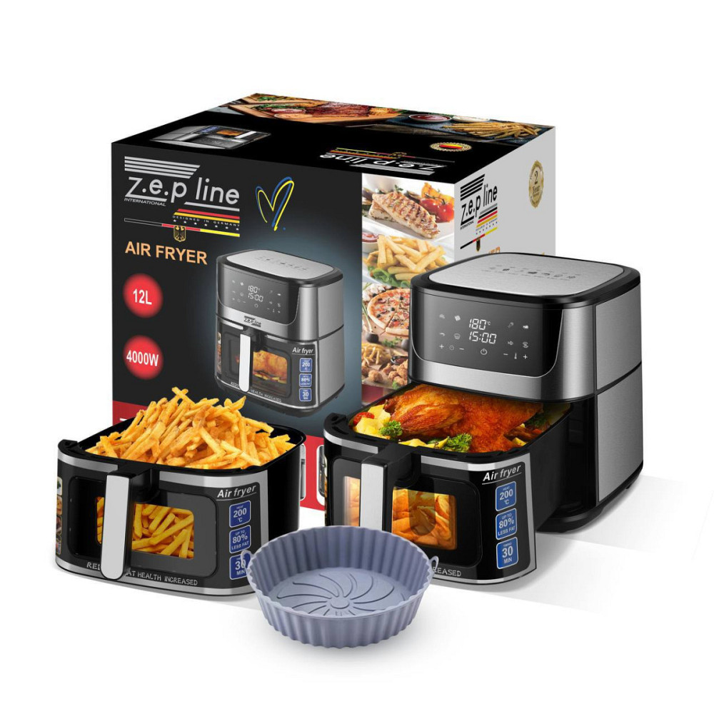 Аэрогриль мультипечь на два тэна с силиконовой формой Zepline ZP-127 12 л 4000 Вт Київ - зображення 3