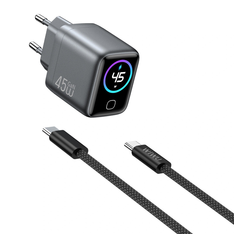 СЗУ WIWU CHG500 Voyager PD45W (1USB-C) + кабель Type-C to Type-C Херсон - изображение 2