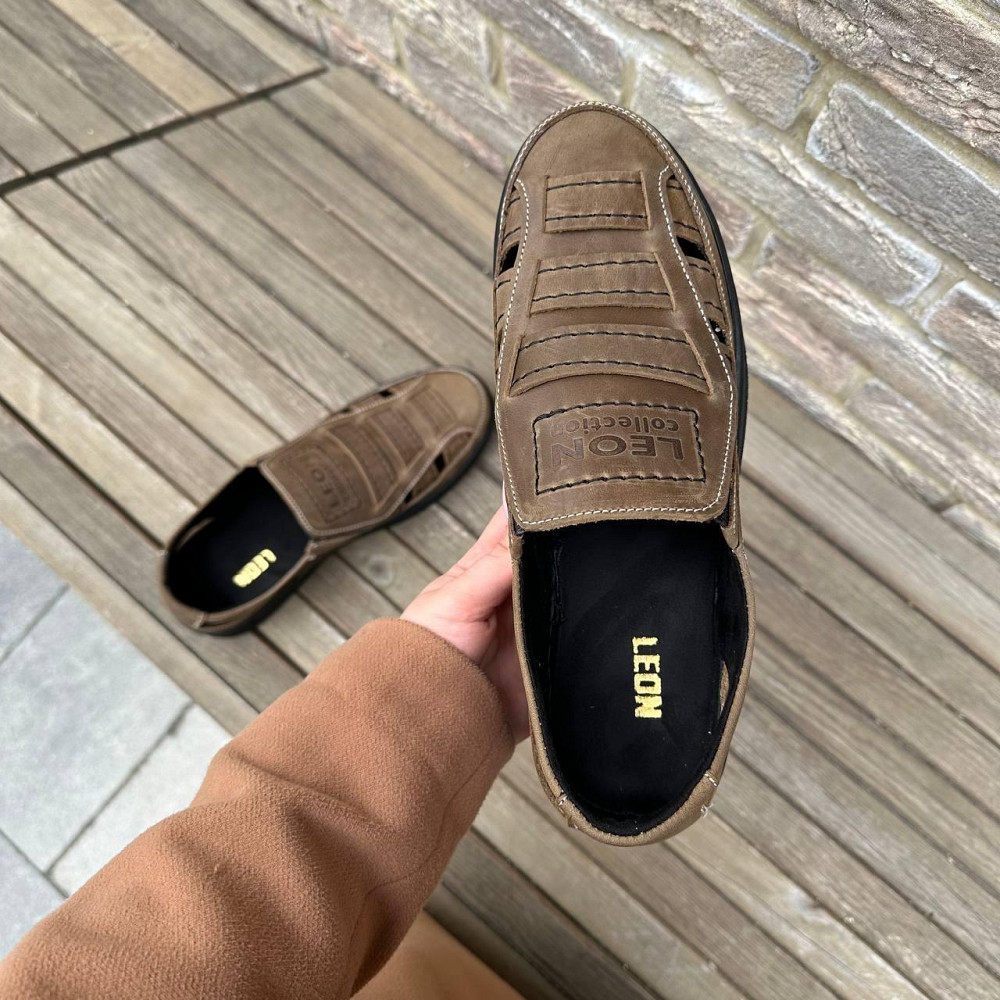 Мужские кожаные летние туфли Leon Olive Киев - изображение 2
