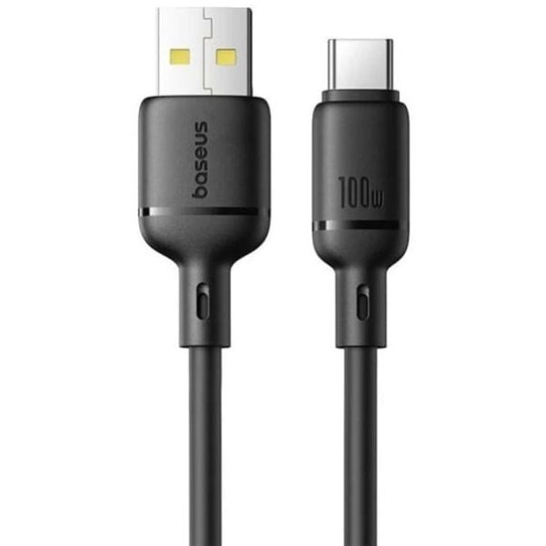 Кабель Baseus Silky Series USB to Type-C 100W 2m Black (P10377703113-01) Харків - зображення 1
