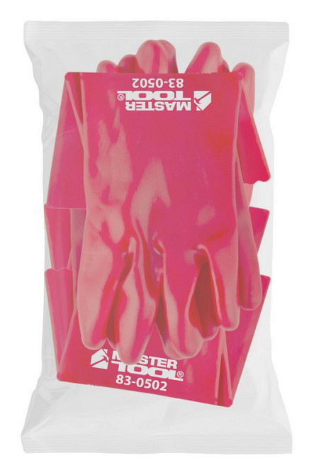 Перчатки кислотостойкие MASTERTOOL хлопковый трикотаж полное PVC покрытие манжет крага 350 мм 10.5"  Харків - зображення 2