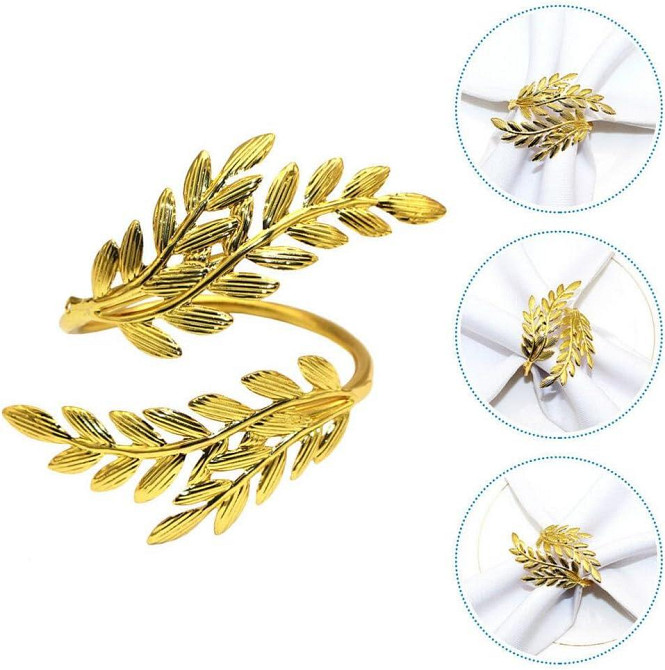Набор колец для салфеток Leeseph Веточка Gold 6 шт Одеса - зображення 3