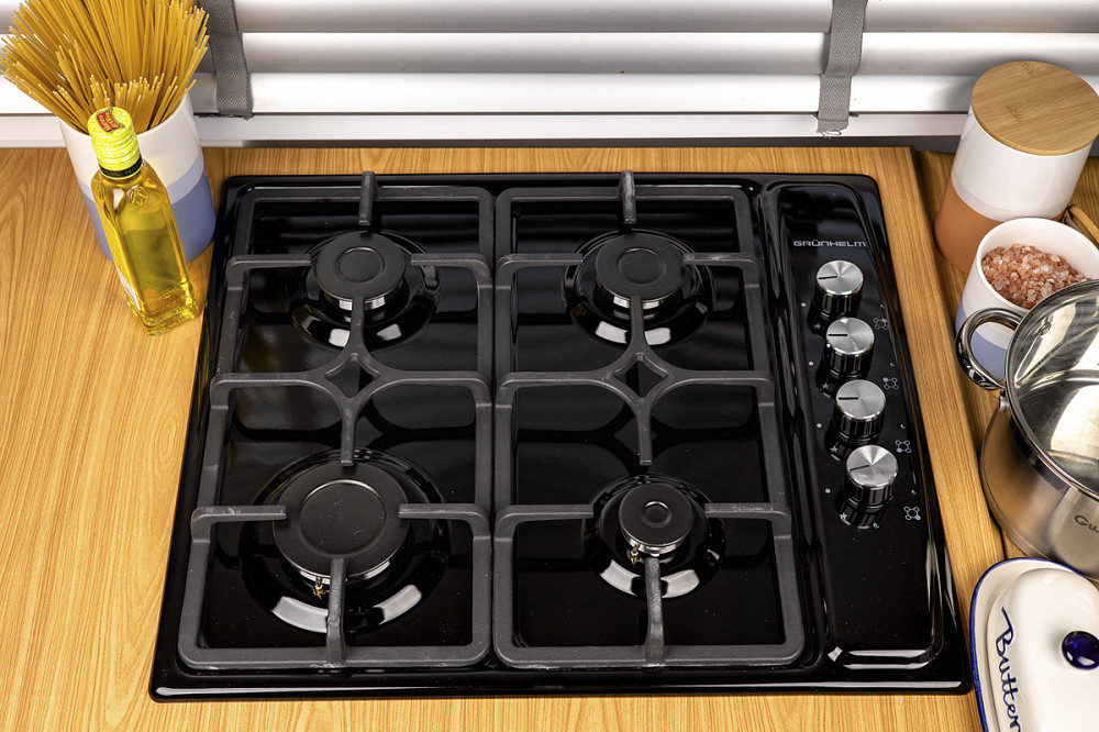 Газовая варочная поверхность GRUNHELM GHGW 0229 MB WOK (2 конфорки, чугун. газ контроль) 143074 Киев - изображение 1