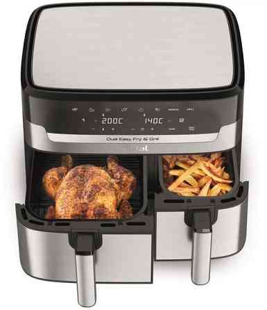 Мультипечь Tefal Dual Easy Fry&Grill Air Fryer EY905D10 8.3 л 2700 Вт серебристая Киев