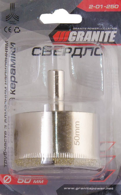 Сверло для стекла и керамики GRANITE трубчатое с алмазным напылением 50 мм 2-01-250 Харьков - изображение 4