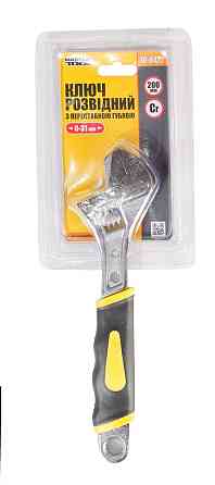 Ключ разводной MASTERTOOL 200 мм 0-31 мм переставляемая губка CrV рукоятка с двухкомпонентной наклад Харків