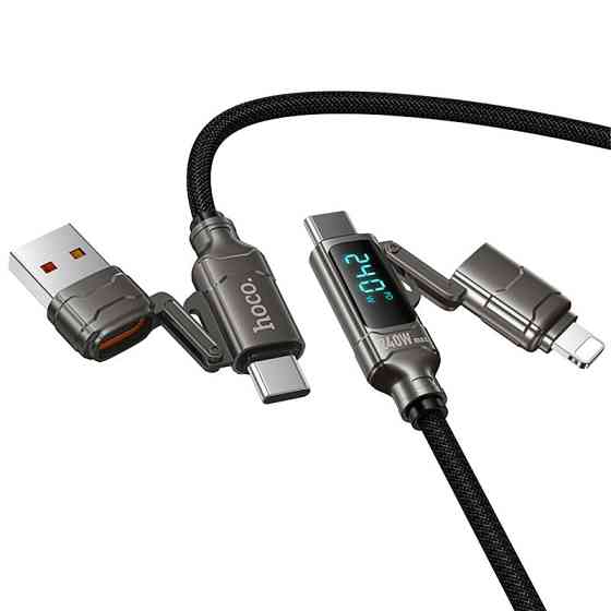 Дата кабель Hoco U152 Fortune 4in1 Type-C to Lightning/Type-C to USB 240W (1.2m) Херсон