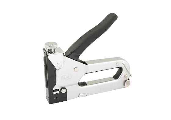 Степлер пружинный MASTERTOOL скоба R53 4-14 мм, плавная регулировка силы удара, корпус металл/хром 4 Харків
