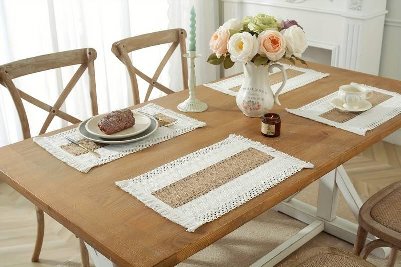 Салфетки Leeseph с бахромой 30*50см 4 шт коричнево-бежевый Одесса - изображение 2