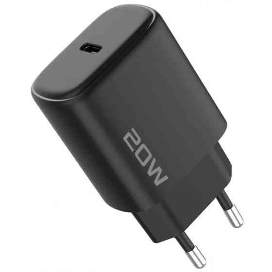 Мережевий зарядний пристрій Proove Silicone Power 2 20W (Type-C) + cable Type-C to Lightning 1m Blac Харьков