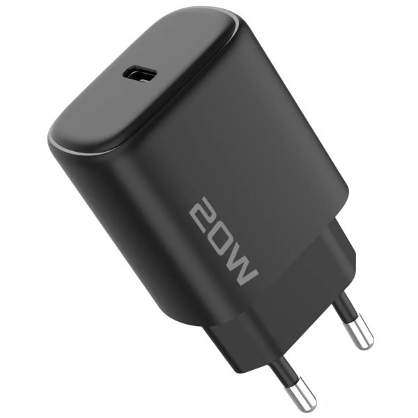 Мережевий зарядний пристрій Proove Silicone Power 2 20W (Type-C) + cable Type-C to Lightning 1m Blac Харків - зображення 1