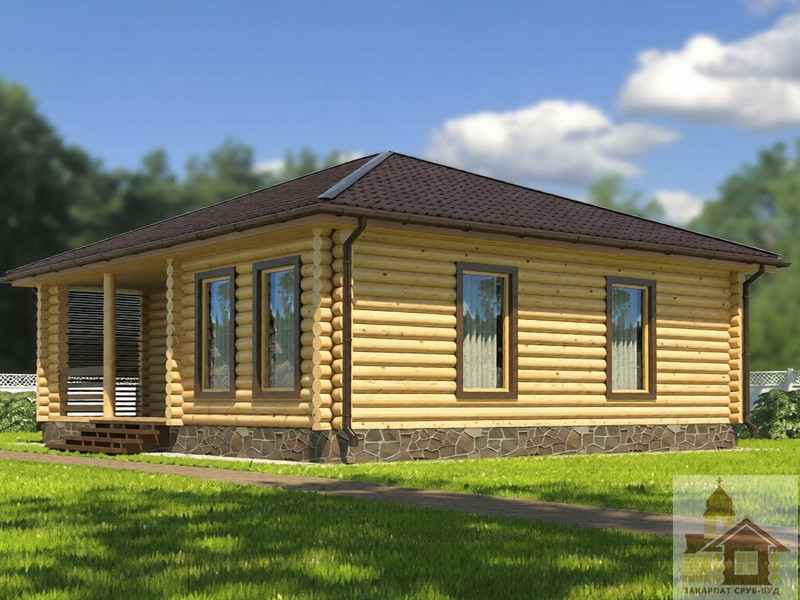 Проект одноповерхового будинку з колоди «Полонина» Одеса - зображення 5