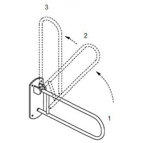 Поручень для осіб з інвалідністю відкидний MEDINOX зі стопором Киев - изображение 4