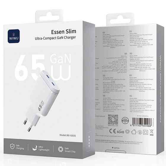СЗУ WIWU G035 Essen PD65W GaN (2USB-C) Херсон