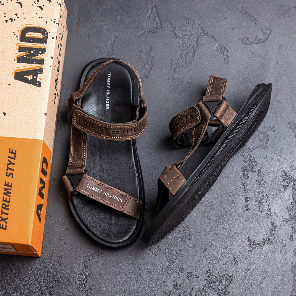 Мужские кожаные сандалии Tommy Hilfiger Brown Киев - изображение 10