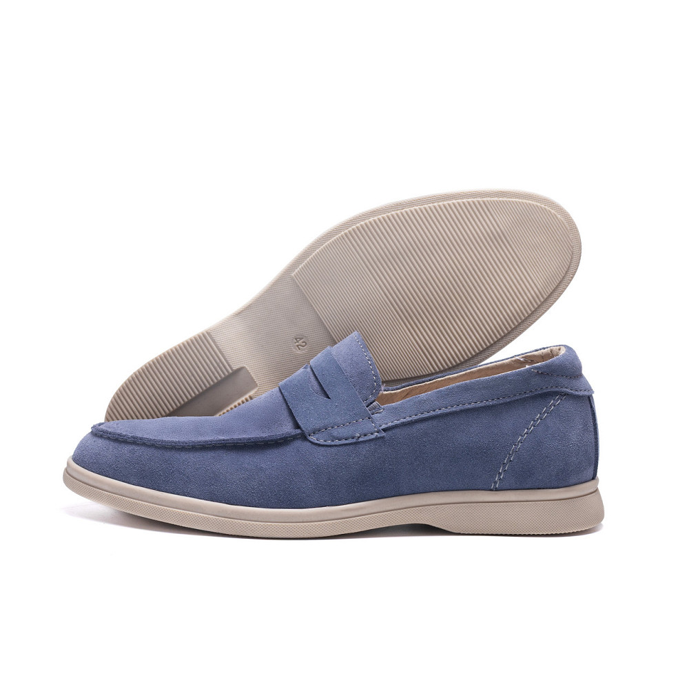 Мужские кожаные лоферы Light gray Киев - изображение 1