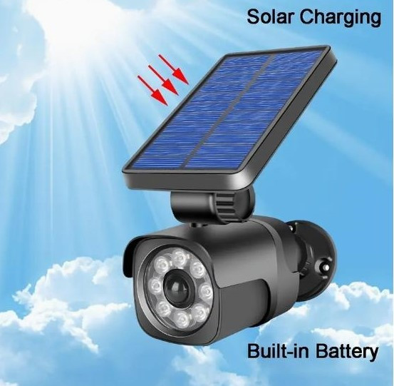 Сонячний світлодіодний ліхтар безпеки з датчиком руху та ефектом відеоспостереження Київ - зображення 2