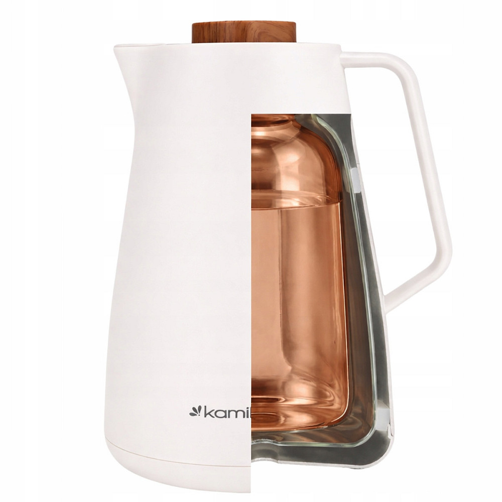 Термос конференционный 1,5л пластиковый со стеклянной колбой КМ 2011WH белый Одеса - зображення 3