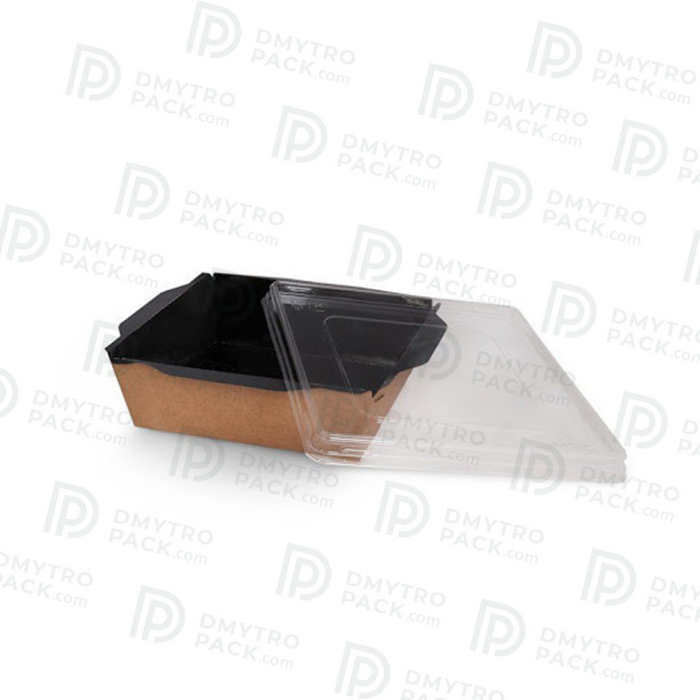 Контейнер 900 мл 150х150х50 мм крафт для еды + прозрачная крышка Херсон - изображение 11