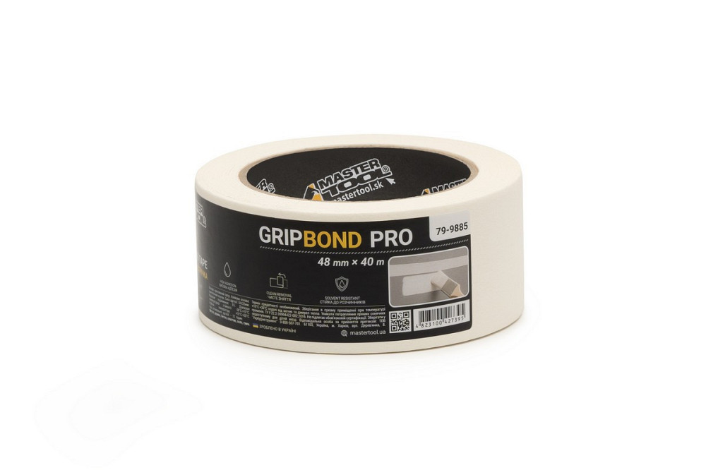 Лента малярная универсальная MASTERTOOL GripBond Pro 48 мм×40 м белая 79-9885 Харків - зображення 2