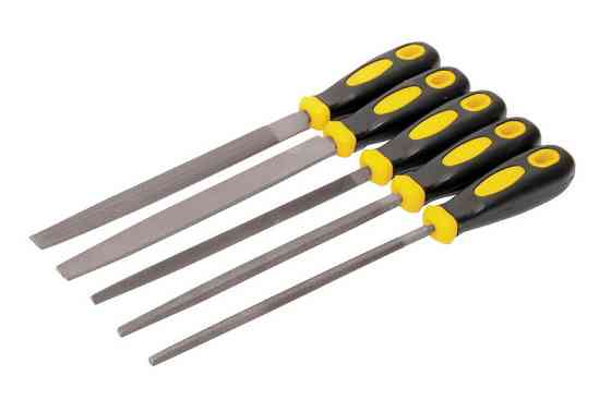 Напильники по металлу MASTERTOOL 200 мм набор 5 шт плоский/круглый/трехгранный/полукруглый/квадратны Харків