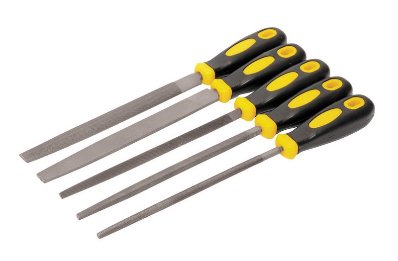 Напильники по металлу MASTERTOOL 200 мм набор 5 шт плоский/круглый/трехгранный/полукруглый/квадратны Харків - зображення 1