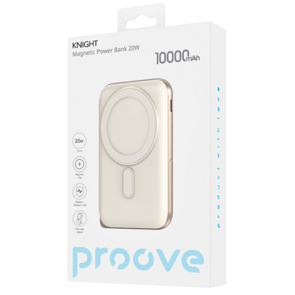 Power Bank Proove Knight 20W 10000mAh Beige (PBGI20012214) (Код товару:39520) Харьков - изображение 6