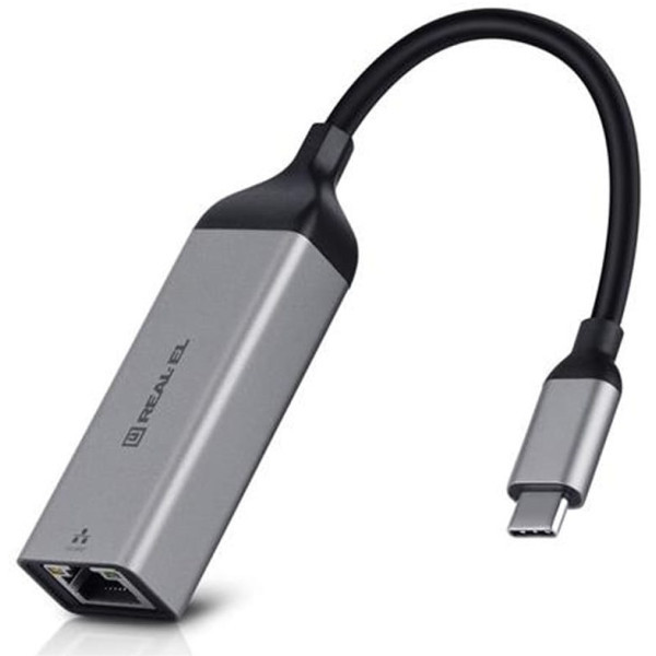 Мережевий адаптер REAL-EL CE-150 Type-C to RJ45 0.1 м Black (EL123110004) (Код товару:42048) Харків - зображення 1