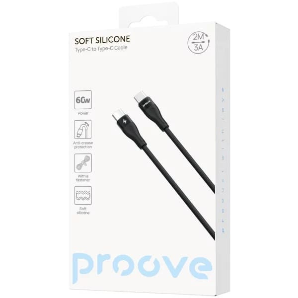 Кабель Proove Soft Silicone Type-C to Type-C 60W 2m Black (CCSO60002221) Харків - зображення 4