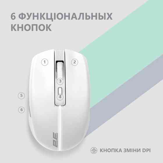 Мышь компьютерная безпроводная 2Е 2E-MF270WWH белая Київ