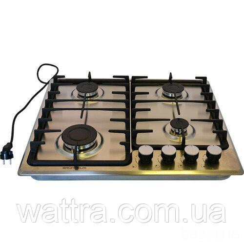 Газовая варочная поверхность GRUNHELM GPG 6325 IF (4 конфорки, нержавеющая сталь, газ контроль) 1038 Киев - изображение 4