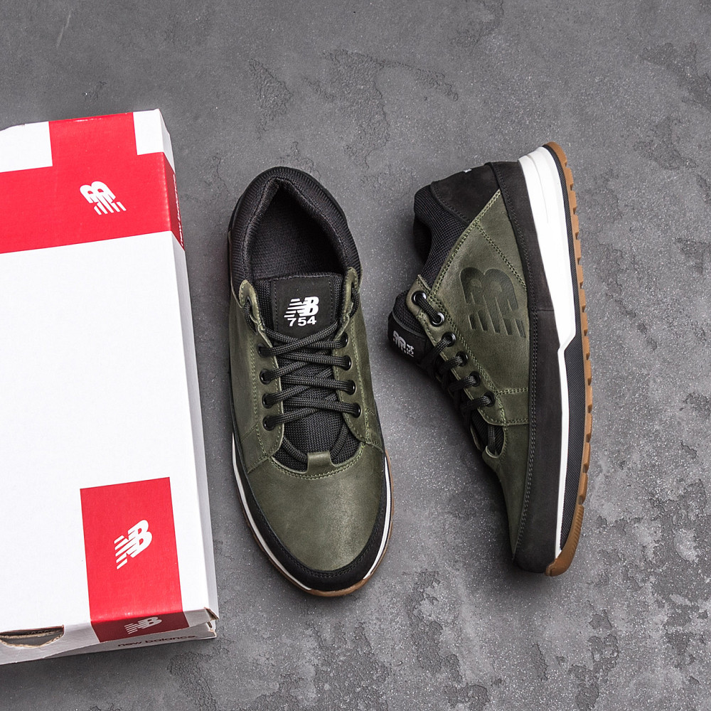 Мужские кожаные кроссовки NB Clasic Green Киев - изображение 8