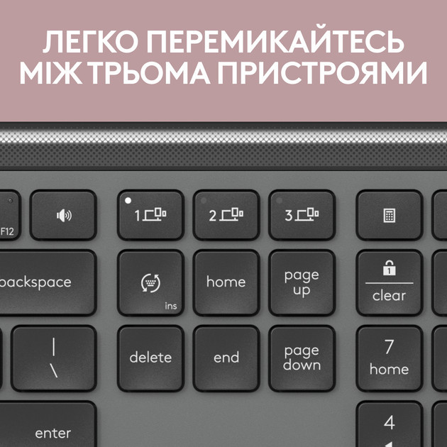 Клавиатура компьютерная безпроводная Logitech Signature Slim Wireless K950 Graphite L920-012465 граф Київ - зображення 3