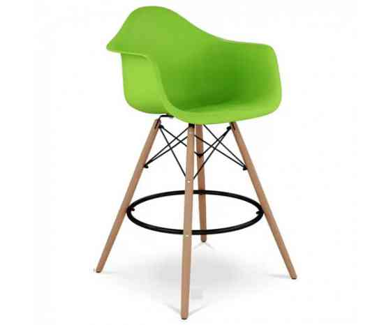 Стілець Тауер Вуд Eames барний високий зелений Дніпро