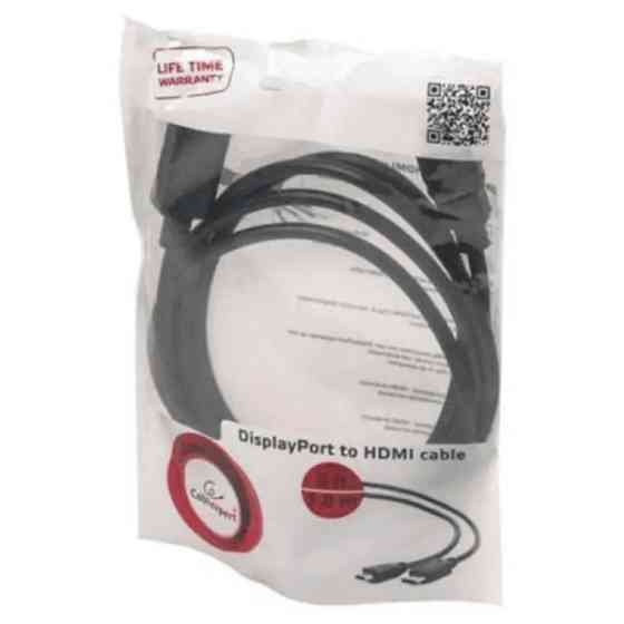 Кабель Cablexpert DisplayPort - HDMI 1.8m Black (CC-DP-HDMI-6) Харків