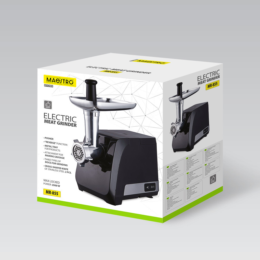 Мясорубка электрическая Maestro MR-855 2000 Вт черная Киев - изображение 8