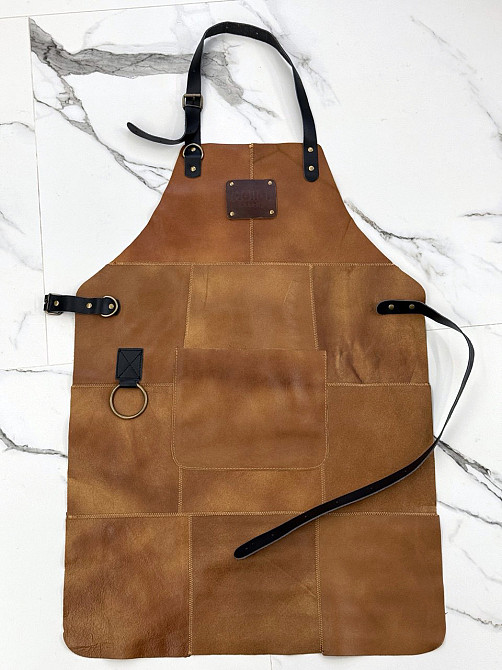 Фартук из натуральной кожи рыжий HollaApron Rust Харків - зображення 1