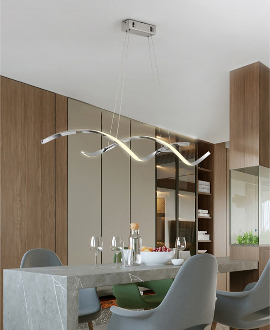 Люстра стельова LED H18L-1000-ch-k Хром 25-100х14х103 см. Киев - изображение 1
