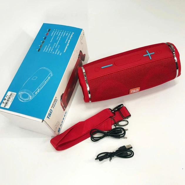 Колонка портативная Bluetooth T&G TG642 red красная Київ - зображення 10
