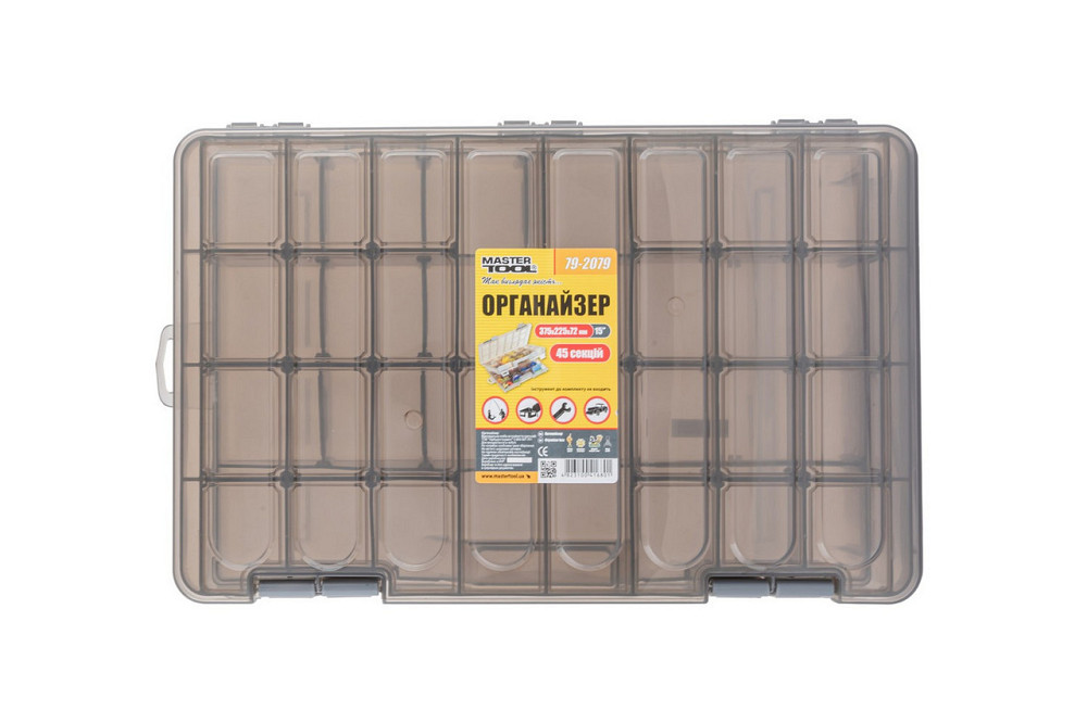 Органайзер двухсторонний MASTERTOOL 15" 375х225х72 мм 45 секций 79-2079 Харків - зображення 1