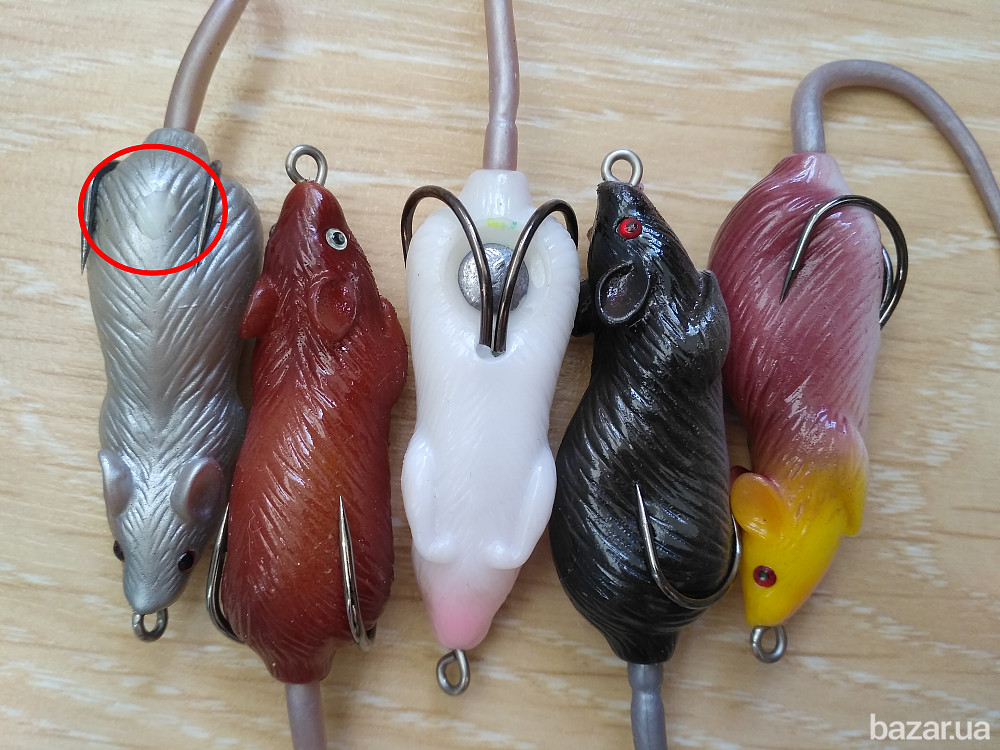 Воблер Мышка Незацепляйка на щуку с хвостиком Бориспіль - зображення 2