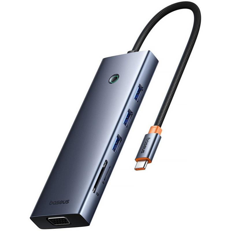 Переходник HUB Baseus UltraJoy 10-Port (Type-C to HDMI+VGA+USB3.0*3+PD+RJ45+SD/TF3+3.5mm) (80C8) Херсон - изображение 1