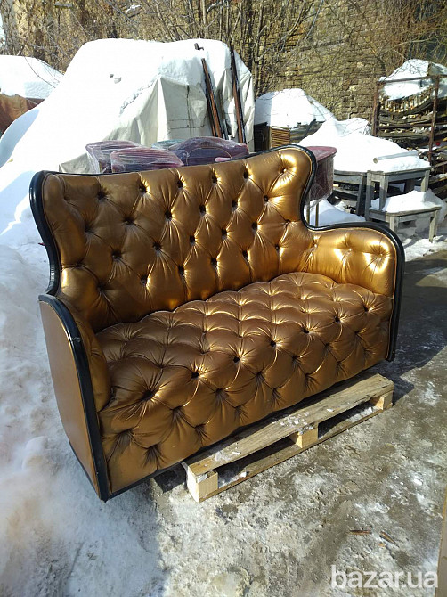 Золотой диван, кож.зам, бордо, велюр Киев - изображение 3