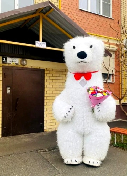 Аниматор медведь Чернигов заказать белого мишку на день рождения Чернігів - зображення 1