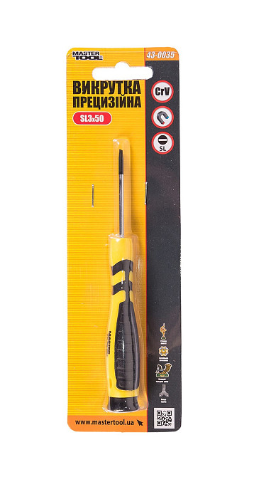 Отвертка прецизионная MASTERTOOL SL3х50 мм 43-0035 Харків - зображення 2