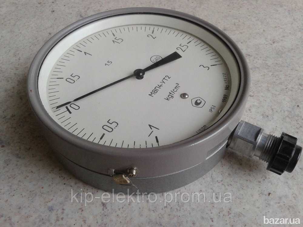 Мановакуумметр показывающий МВП4-У (МВП-4У, МВП4У, МВП 4У) - радиальный штуцер (РШ) Київ - зображення 2