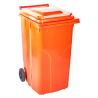 Бак для мусора на колесах с ручкой 240 л оранжевый Київ