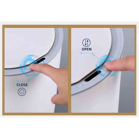 Сенсорное ведро для мусора JAH 8 л круглое Waterproof серое Киев