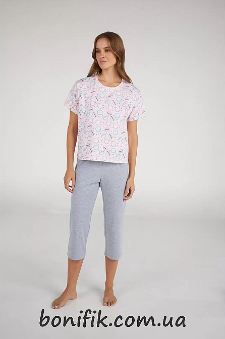 Комплект женской пижамы с бриджами "Macaroons" (арт. LPK 2990/03/01) Кривий Ріг - зображення 1